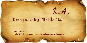 Krompaszky Abiáta névjegykártya